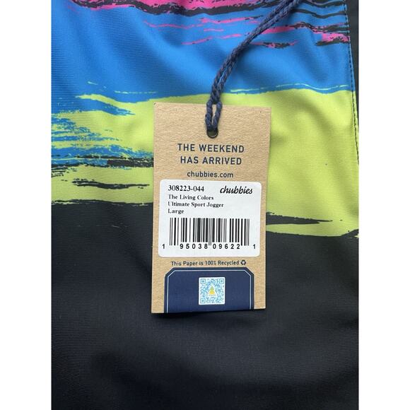 Chubbies Ultimate Sport Jogger The Living Colors Retro Mens L Black Multicolor - Picture 3 of 5